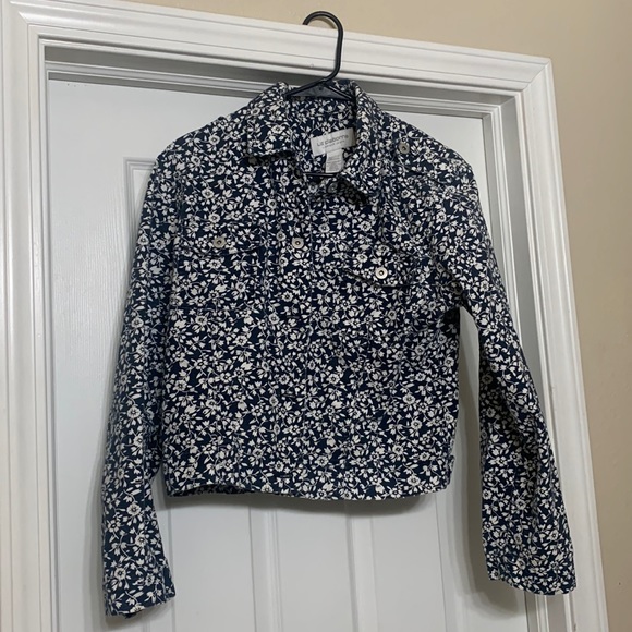 Liz Claiborne Flower Jean Jacket - Picture 1 of 4